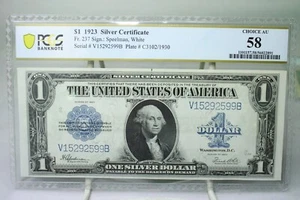 1923 $1 Silver Certificate Fr.237 PCGS 58 No Comment #2599 - Picture 1 of 2