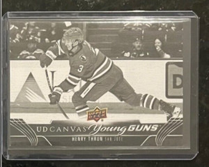2023-24 UD SERIES 1 HENRY THRUN YOUNG GUNS CANVAS BLACK & WHITE ROOKIE #C117