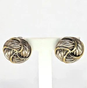 David YURMAN Sterling Silver & 18K Gold Clip-On Earrings - Picture 1 of 7