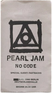 Pearl Jam No Code Tour 1996 Berlin Ticket / Konzertkarte / Eintrittskarte - Bild 1 von 2