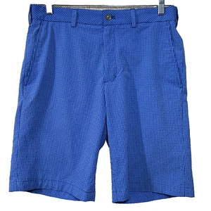 Walter Hagen 11 Majors Golfshorts Herren 32 blau Seersucker Karo Chino Logo - Bild 1 von 15