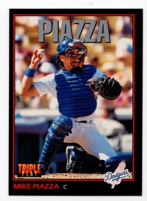 MIKE PIAZZA 1993 Triple Play Base #55 Los Angeles Dodgers Baseball Trading Card - Image 1 of 3