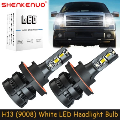 SHENKENUO For Ford F150 2004-2014 Combo White 9008 H13 LED Headlight Bulb High Low Beam Z8