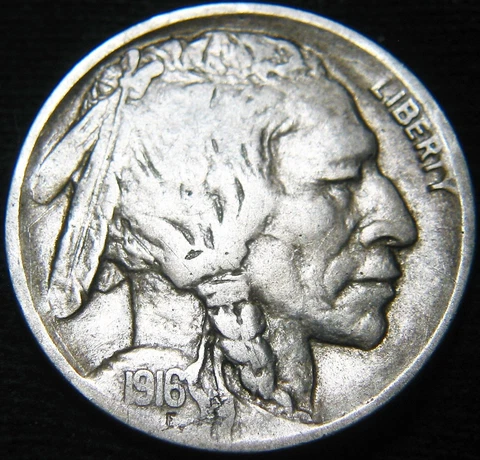 Original SHARP Date FINE+ 1916-D BUFFALO NICKEL 5¢ FREE SHIPPING! JR45MD Cover