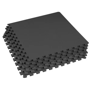 24 Sq Ft - 6 Tiles ½ Inch Puzzle Exercise Mat EVA Foam for Home Gym Black - Picture 1 of 7