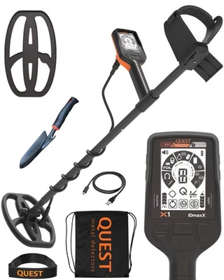 Quest X1 Metal Detector for Adults - Value Pack w/Coil Cover String Bag Digge... - Photo 1/4
