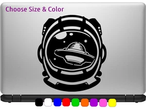 ASTRONAUT UFO HELMET Vinyl Decal Window Wall Laptop Sticker CHOOSE SIZE COLOR - Picture 1 of 2