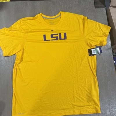 Nike Dri Fit Yellow Purple LSU T-Shirt Size XL - Image 1 of 3