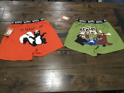 Mens NWT The Lazy One Boxer Shorts M 2 Pairs It wasnt me and Beware Natural Gas - Image 1 of 4