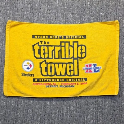 De colección 2006 Super Bowl XL Pittsburgh Steelers Terrible Toalla Myron Cope McArthur  Foto 1 de 4