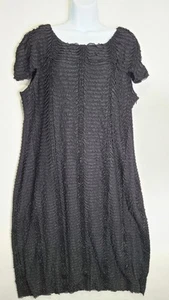 Vtg 90s Sz 16 Jessica London Black Ruffle Layer Sheath Dress Shimmer Cap Sleeves - Picture 1 of 19
