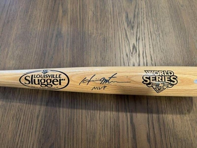 Bate Hideki Matsui "MVP" Inscrito Serie Mundial 2009 MLB y Autenticación Steiner Foto 1 de 4