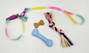 American Girl Rainbow Collar & Leash + Toy Accessories - Truly Me Pet Dog Set - Picture 1 of 6