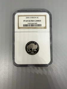 2005 S 5c Proof Bison Jefferson Nickel- Graded PF69 Ultra Cameo by NGC - Picture 1 of 3