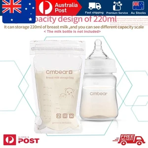 Cmbear 220ml Breast Milk Storage Bags BPA-Free Leak-Proof 50 Pack - Picture 1 of 7