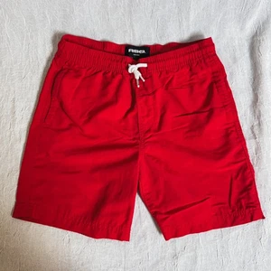 RSQ Nylon Shorts Boys Large Red Swim Trunks Drawstring Lined Pockets Summer 2022 - Picture 1 of 9