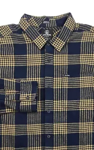 NEW Volcom Mens Caden Button Up Plaid Flannel Shirt Size 2XL L L/S Modern Fit - Picture 1 of 5