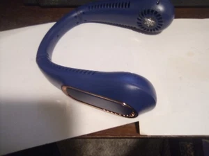 Neck Fan Vaneless Hanging Dark Blue USB - Picture 1 of 3
