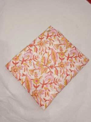 3 yard voile cotton fabric hand block print Multi Floral Fabric Print_010 - Image 1 of 4