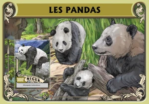 Wild Animals Pandas Stamps Niger 2016 MNH Bears Giant Panda Fauna 1v S/S - Picture 1 of 1