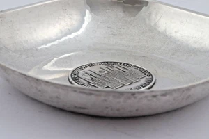 Münze Schale Handarbeit Halbmond Krone Lübeck 123gr. 835er Silber 654K - Bild 1 von 8