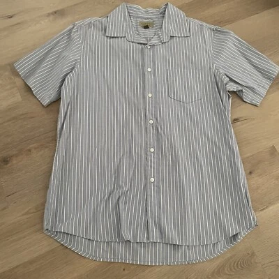 Camisa Sonoma Para Hombre Talla Grande Azul Blanco Manga Corta Abotonada Rayas Foto 1 de 3