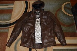 Icon 1000 Hood Ltd  Edition Leather Motorcycle Jacket Brown Medium W/D30 Back Pr