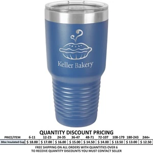 Personalisierte blaue vakuumisolierte Becher maßgeschneidertes Design gravierte Geschenke Becher Tasse - Bild 1 von 10