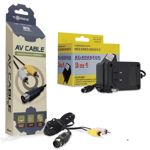 *NEW* Sega Genesis Model 1 System AV Cable & AC Power Supply Cord Hookups Bundle - Picture 1 of 9