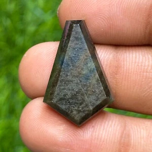 Natural Black-Blue Sheen Sapphire Step Cut Kite Shape 28.Ct Loose Gemstone - Picture 1 of 6