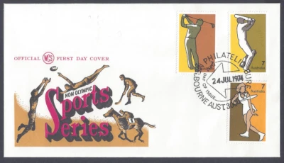 AUSTRALIA: 1974,24.7 Set of 7 non-Olympic sports, including golf, tennis, etc. - Image 1 of 2