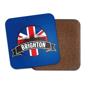 Brighton Square Coaster - City Flag Travel Skyline UK GB England Gift #83146 - Picture 1 of 2