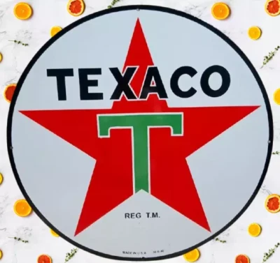 Texaco   Rare Porcelain Heavy Metal 48 inches Double Side WR - Image 1 of 4