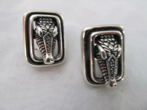 Vintage Barry Kieselstein Cord Alligator Sterling Silver Earrings 1997 - Picture 1 of 10