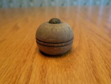 Vintage Wood Finial Ball Top Weathered Salvage Metal Center Button 1-1/2"  Cool!