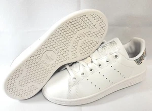 Youth Girls Kids Adidas Stan Smith EE8483 White Silver Reflection Sneakers Shoes - Picture 1 of 2