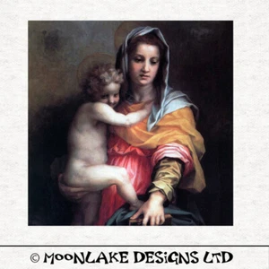 Religione - Pittura ad olio Vergine Maria - Pannelli artigianali in tessuto 100% cotone o poliestere - Foto 1 di 1