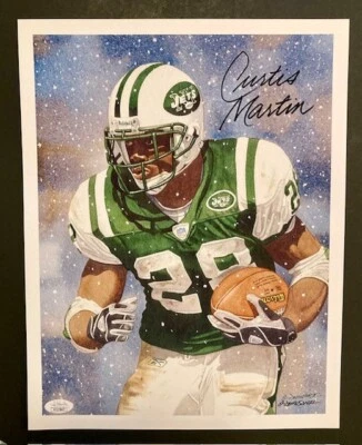 CURTIS MARTIN BEAUTIFULLY SIGNED 11x14 PRINT WITH COA FROM JSA - Image 1 of 4