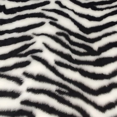 Jacquard Fur Fabric - Zebra - R2 Quality - Animal Print - Image 1 of 3