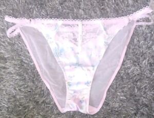 Adore Me/VS Lace/mesh Strappy String Bikini Panty NEW Medium Pastel Floral