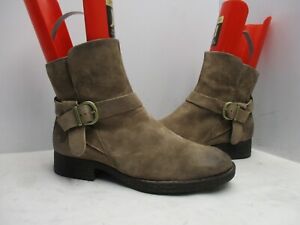 Born Distressed Brown Oiled Leather Zip Ankle Boots Womens Sz 9.5 M Style F50017