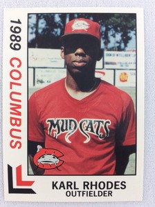 1989 Columbus Mudcats-Southern League-BEST Baseball Card-Karl Rhodes