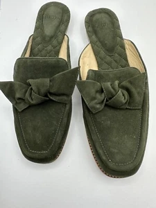 Alexandre Birman Clarita Green Suede Bow Mule Slipper Slide Women Sz 40.5/ 9.5 - Picture 1 of 4
