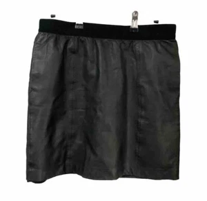 Ann Taylor Loft Größe 4 echtes echtes echtes 100% Leder schwarz Rock knielang - Bild 1 von 4