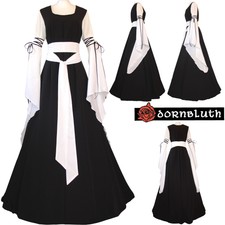 Mittelalter Karneval Gewand Kleid Kostüm Robe Hedwig Schwarz-Ecru XS S M L XL