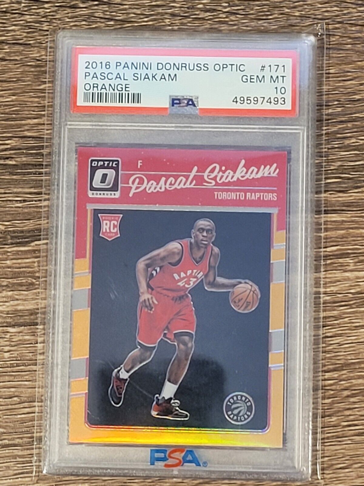 Pascal Siakam 2016-17 Panini Optic RC Orange Prizm Rookie /199 PSA 10