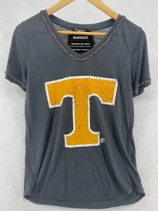 GA Tech Gameday Couture S Shirt Short Sleeve Gray Studded Top NEW (W3281-82-F4) - Picture 1 of 12
