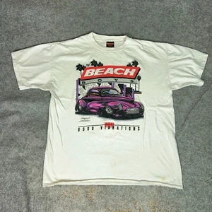 Vintage Beach Boys Shirt Extra Large White Tee T Good Vibrations Band Brockum 90 - Picture 1 of 12