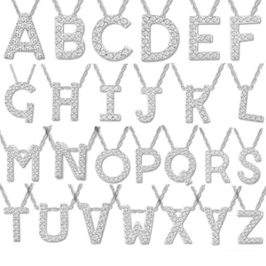 925 Sterling Silver Initial A-Z Letter Pendant Necklace CZ Personalized 18" N162 - Picture 1 of 76
