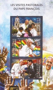 África Central - Papa Francisco 2015 - Hoja de 3 estampillas - Michel #5557-9 CA15306a - Imagen 1 de 1